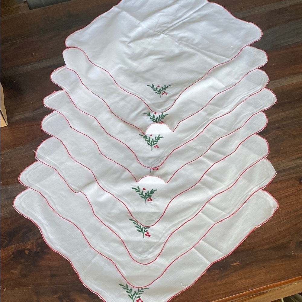 Vintage imperial elegance, embroidered Christmas napkins - Picture 1 of 4